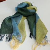 Szal lniany Nr 027 ziele� jasna morski ziele� ciemna