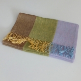 Szal lniany Nr 001 fiolet ziele� z�oto