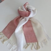 Szal lniany Nr 004 biel ecru r�